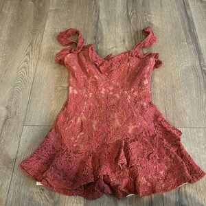 Burgundy Romper